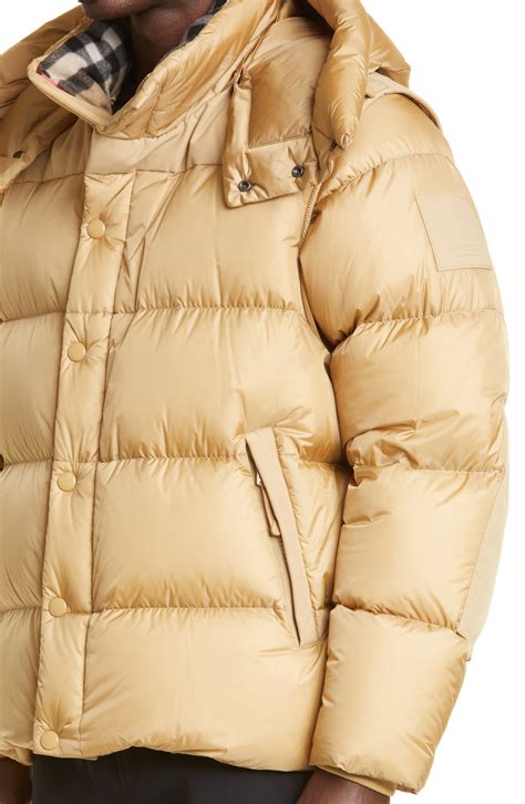 Burberry Lockwell Detachable Sleeve Check Hooded Puffer 